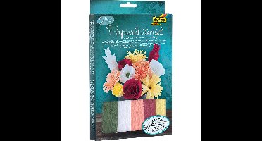 Folia knutselset crêpe papier bloemen, 21-delig