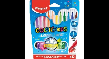 Maped Viltstift Color'Peps 12 stiften in een kartonnen etui
