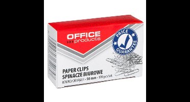 OFFICE products papierklemmen, 50 mm, gegalvaniseerd, doos van 100 stuks