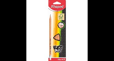 Maped potlood Black'Peps HB, met gum, kartonnen ophangetui met 3 stuks