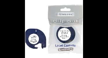 Rillprint compatible LetraTAG tape voor Dymo 91200, 12 mm, papier, wit