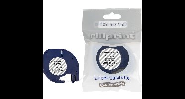 Rillprint compatible LetraTAG tape voor Dymo 12267, 12 mm, plastic, transparant