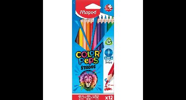 Maped kleurpotlood Color'Peps Strong, 12 potloden in een kartonnen etui