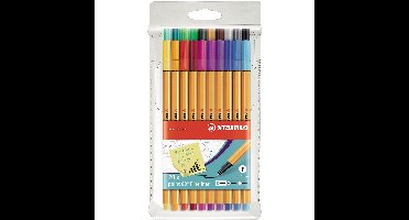 STABILO point 88 fineliner, etui van 20 stuks in geassorteerde kleuren