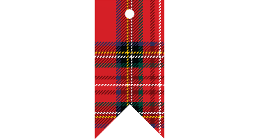 Hangtag | Tartan | 37x75mm | kraftpapier | rood | 50 stuks