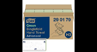 Handdoek tork h3 advanced 2laags 248x230mm groen