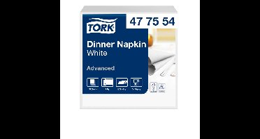 Dinerservet tork advanced achtstevouw 150 vel wit | 12 stuks