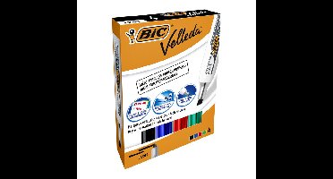 Viltstift bic velleda whiteb schuin l ass set 4st