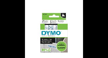 Labeltape dymo labelmanager d1 polyester 12mm wit | 5 stuks