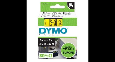 Labeltape dymo labelmanager d1 polyester 9mm geel | 5 stuks