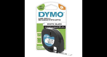 Labeltape dymo letratag plastic 12mm wit | 10 stuks