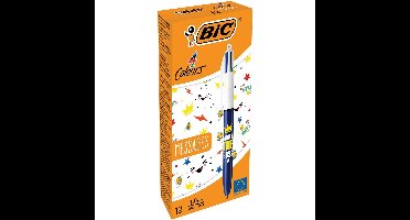Bic Colours Messages 4-kleurenbalpen, medium, klassieke inktkleuren, doos van 12 stuks