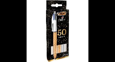 Bic Colours Frozen + Shine 4-kleurenbalpen, medium, klassieke inktkleuren, blister van 3 stuks