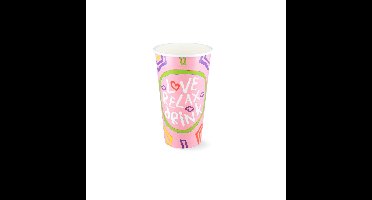 Milkshakebeker groot 560ml 20oz roze karton 25 stuks