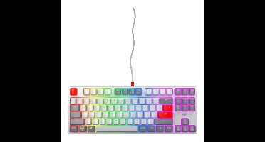 CHERRY K4V2 TKL toetsenbord Gamen USB QWERTY Amerikaans Engels Grijs, Licht Grijs, Rood