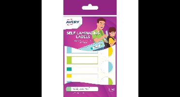 Avery Family gelamineerde etiketten, etui met 24 etiketten, geassorteerde formaten en standaard kleuren