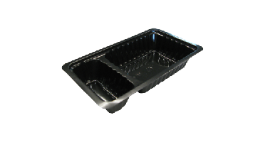 Bakje PS A9+1 145x95x30mm LAAG met sausvak 1000 stuks zwart