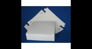 Gebaksdoos 25x25x8cm wit zwanenhals 100 stuks