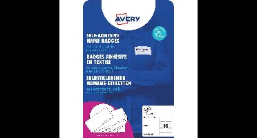 AVERY zelfklevende badge ft 88,9 x 31 mm, doos van 320 stuks, wit