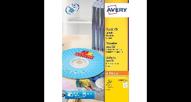 Avery L7676-25 CD etiketten, diameter 117 mm, 50 etiketten, wit