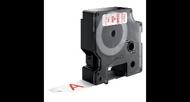 Labeltape Dymo D1 45805 720850 19mmx7m polyester rood op wit