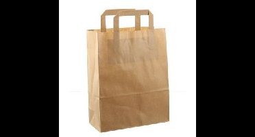 Papieren tas 22x10x28cm 250st bruin kraft