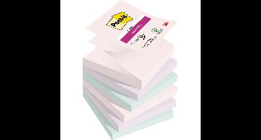 Post-it Super Sticky Z-notes Soulful, 90 vel, ft 76 x 76 mm, geassorteerde kleuren, pak van 6 blokken