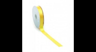 Satijnlint PREMIUM Double face 25mm x 25 meter geel