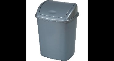 Vuilbak met swing deksel, 26 l, grijs