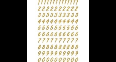 Etiket herma 4151 8mm getallen 0-9 goud op transp | 10 stuks