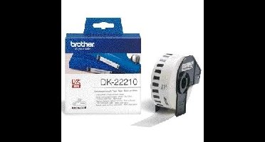 Brother DK-22210 labelprinter-tape Zwart op wit | 3 stuks