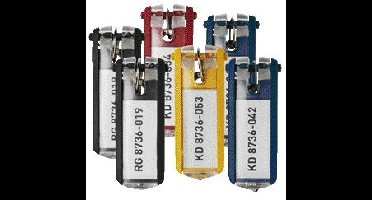 Sleutellabel durable met ring assorti 6 stuks