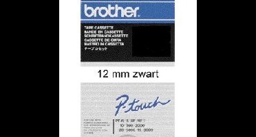 Brother TC-201 labelprinter-tape Zwart op wit