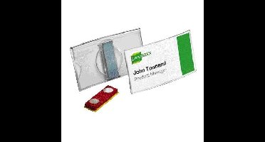 Badge durable 8123 convex met magneet 40x75mm