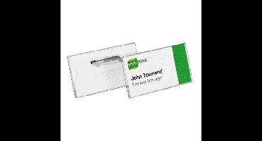 Badge durable 8001 met speld en klemrand 40x75mm