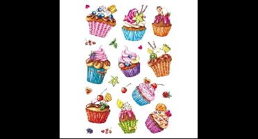 Etiket herma 3387 cupcakjes glitter | 10 stuks