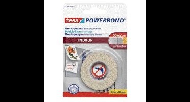 Dubbelzijdig montagetape tesa indoor 1.5mx19mm wit