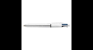 Balpen bic 4kleuren shine m zilver | 12 stuks