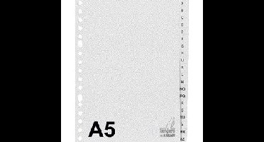 Tabblad kangaro a5 17r g520azm alfabet grijs pp | 25 stuks