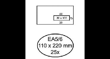 Envelop quantore venster vr ea5/6 110x220 80gr zk