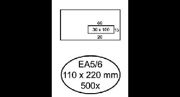 Envelop hermes venster ea5/6 vr 3x10 80gr zk 500st