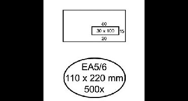 Envelop quantore venster ea5/6 vr30 80gr wt