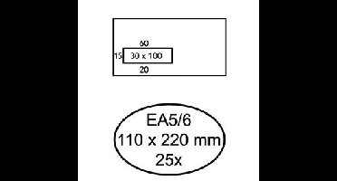 Envelop quantore venster vl ea5/6 110x220 80gr zk | 40 stuks