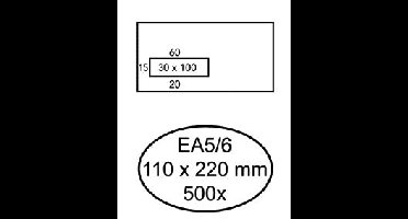 Envelop hermes venster ea5/6 vl 3x10 80gr zk 500st
