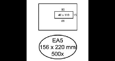 Envelop Quantore 156x220mm venster 4x11cm rechts 500 stuks