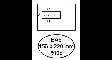 Envelop hermes venster ea5 vl 4x11 80gr 500st wit