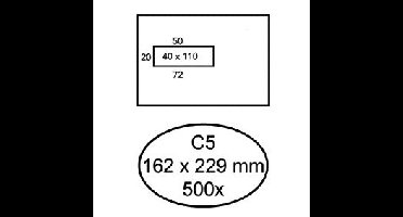 Envelop quantore venster c5 vl40 zk 80gr wt
