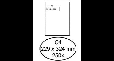 Envelop hermes akte c4 vl 4x11 120gr 250st wit