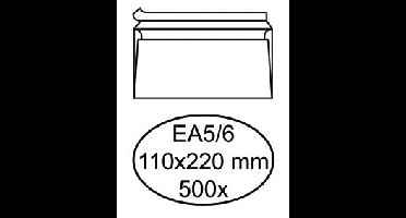 Envelop hermes bank ea5/6 110x220 zk 500st wit