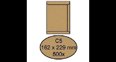 Envelop quantore akte c5 162x229mm bruinkraft 90g